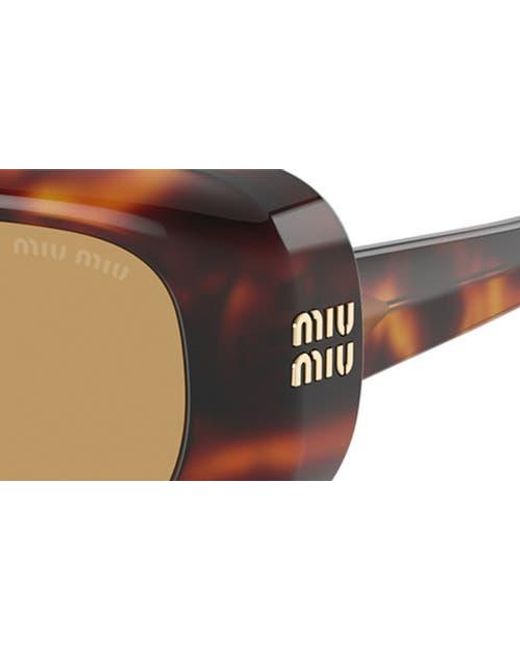 Miu Miu Natural 52Mm Rectangular Sunglasses