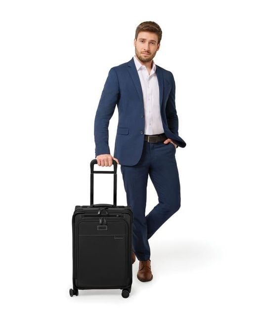 Briggs & Riley Black Baseline Essential 22-Inch Expandable Spinner Carry-On Bag for men