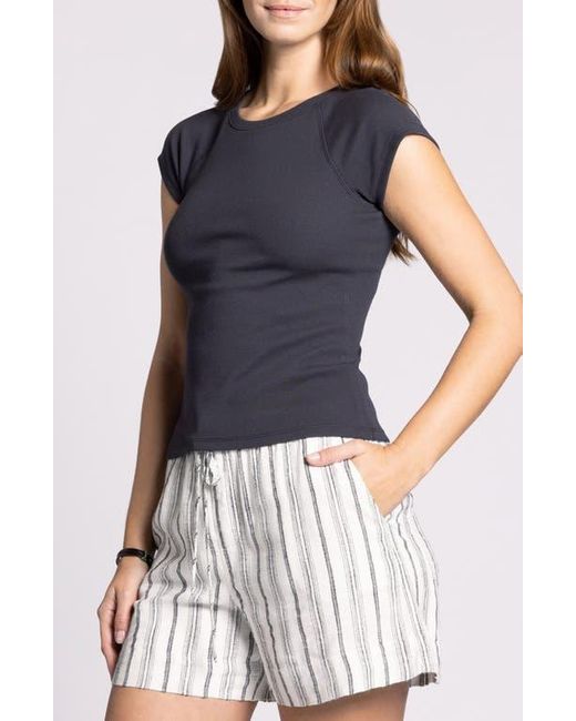 Thread & Supply Blue Winslet Rib Raglan Sleeve T-Shirt