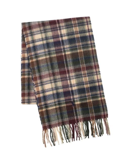 Polo Ralph Lauren Gray Cashmere Blend Plaid Scarf for men