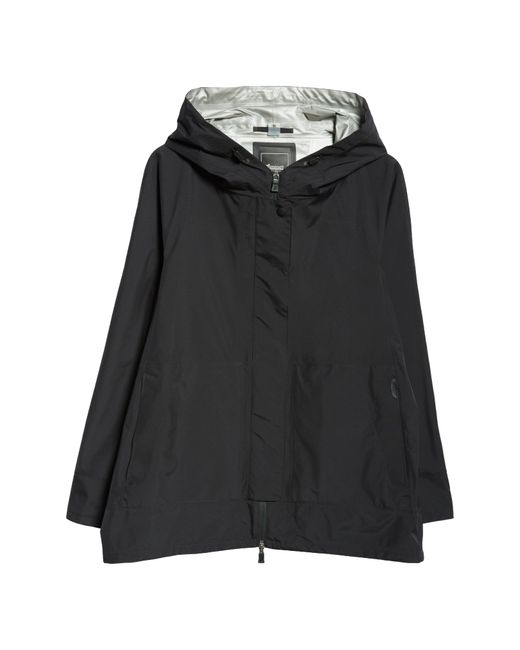 Herno Black Laminar A-line Windproof & Waterproof Gore-tex Paclite Hooded Jacket