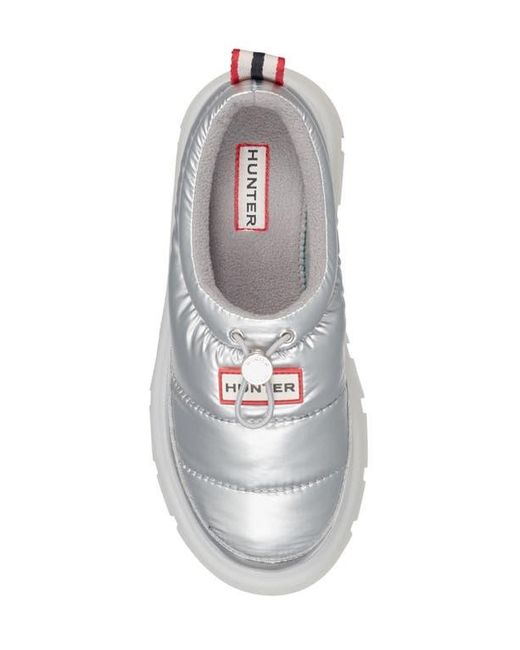 Hunter White Madi Platform Puffer Slipper