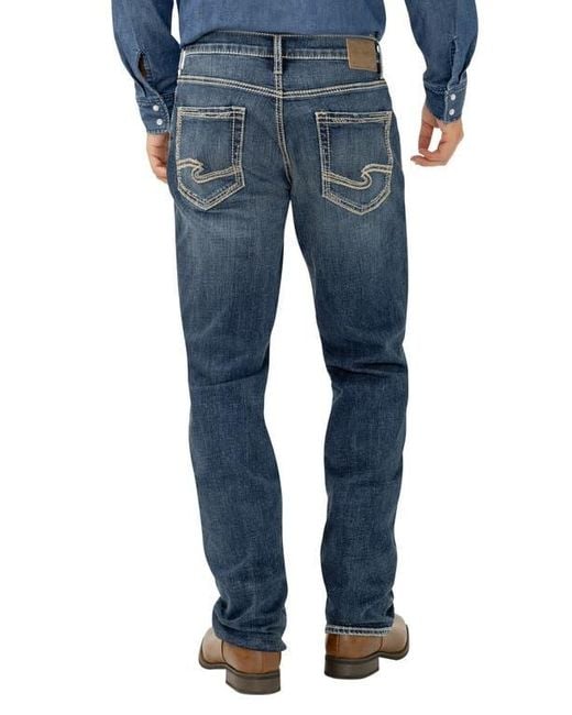 Silver Jeans Co. Blue Zac Relaxed Fit Straight Leg Jeans for men