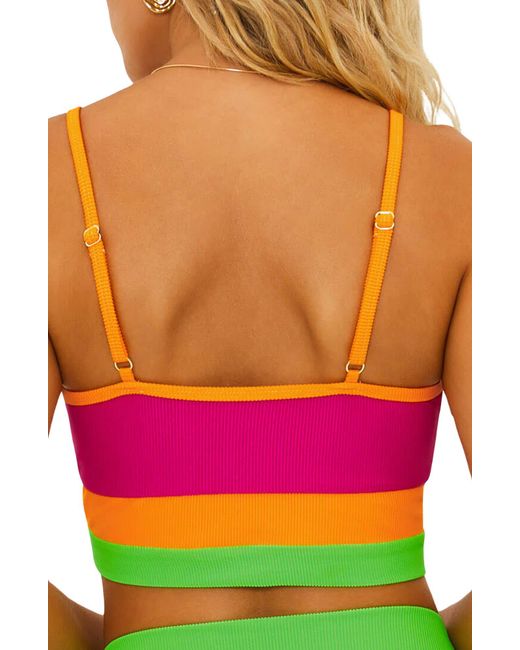Beach Riot Pink Eva Colorblock Bikini Top