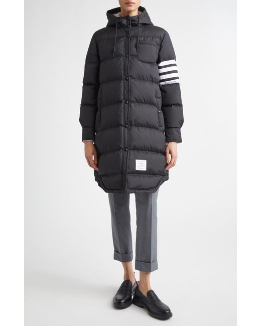 Thom Browne Black 4-Bar Down Coat