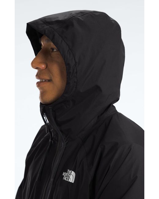 The North Face Black Antora Waterproof Hooded Rain Jacket for men