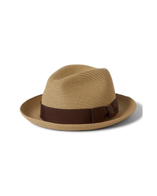 Brixton Brown Horton Packable Straw Fedora for men