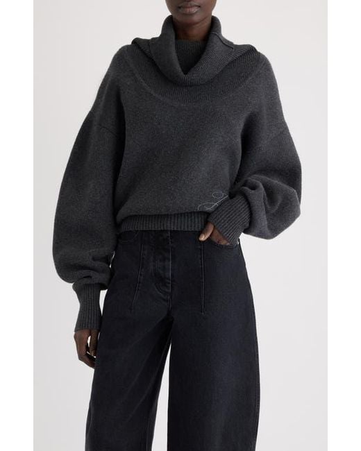 Jacquemus Black La Maille Pallone Virgin Wool & Cashmere Turtleneck Sweater