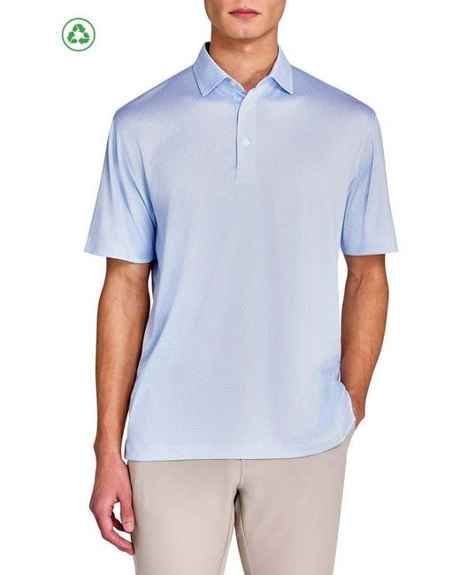 Con.struct Blue Regular Fit Flower Chain Recycled Performance Golf Polo for men