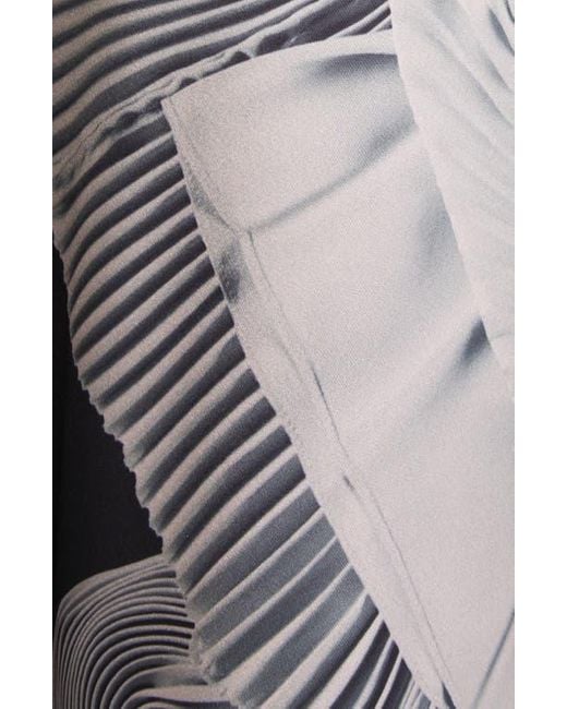Jason Wu Black Dancing Pleat Print Satin Straight Leg Pants
