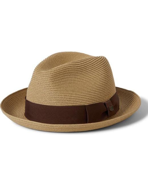 Brixton Brown Horton Packable Straw Fedora for men