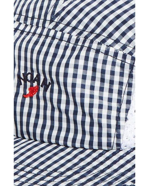 Noah NYC Blue Gingham Runner Baseball Cap for men