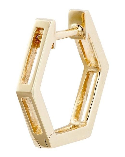 Bony Levy Metallic Hexagonal Split Hoop Earrings