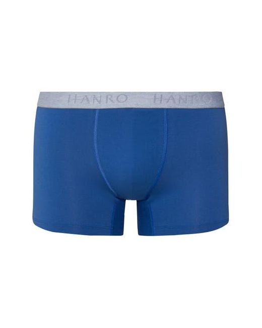 Hanro Blue Cotton Essentials 2-Pack Cotton Boxer Briefs With Covered Waistband for men