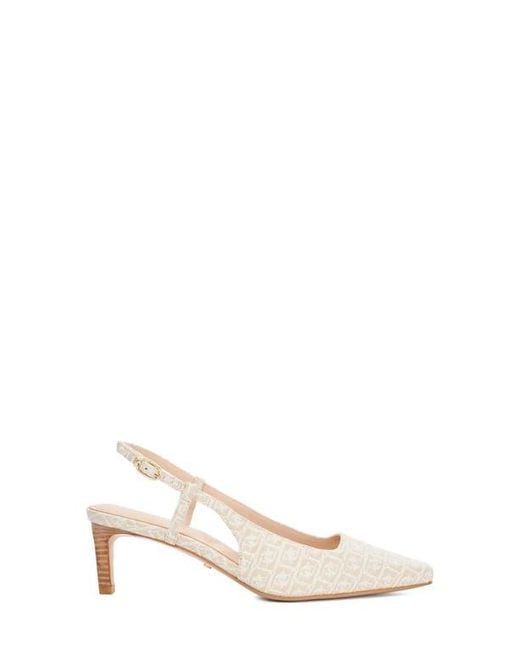 Dune White Dancing Slingback Kitten Heel Pump