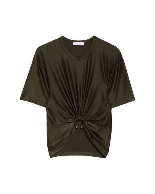 Rabanne Black Piercing Ring Satin Jersey Crop T-Shirt