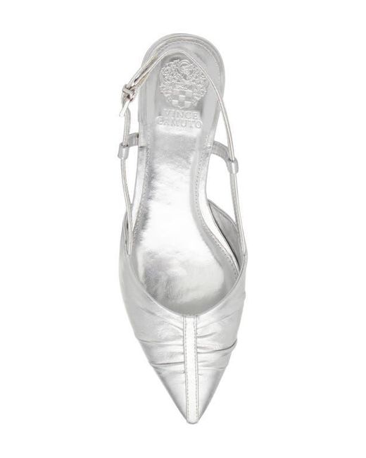 Vince Camuto White Agnes Pointed Toe Slingback Flat