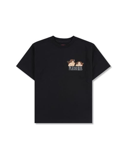 Pleasures Black Dynamic Oversize Crewneck T-Shirt for men
