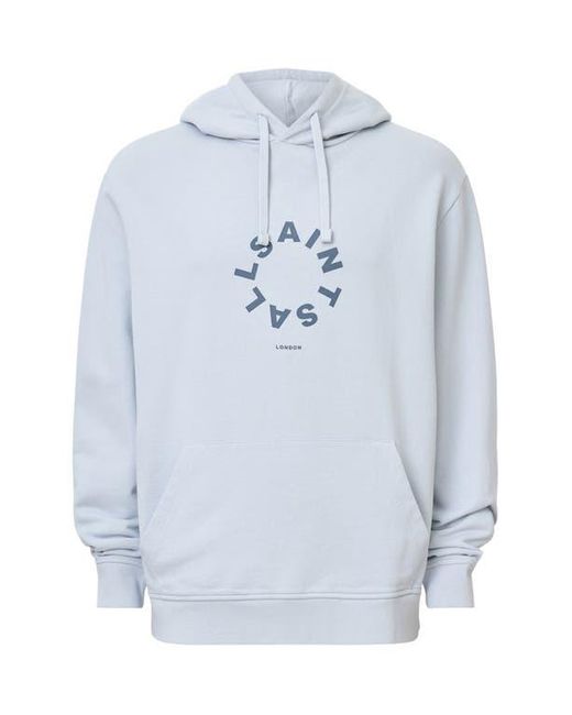 AllSaints Gray Tierra Logo Graphic Hoodie for men