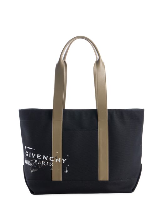 Givenchy Black Large Canvas & Leather Tote for men