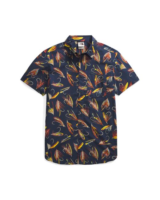 The North Face Blue Baytrail Print Short Sleeve Shirt for men