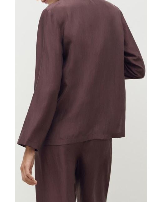 Mango Purple Silk Pajama Shirt