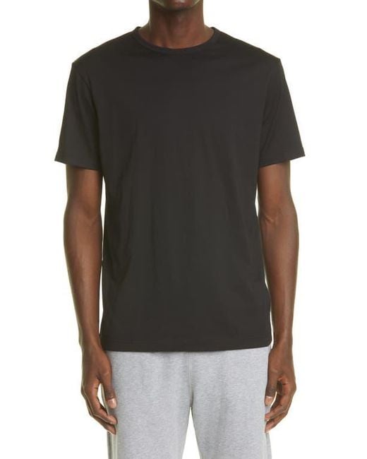 Sunspel Black Crewneck T-Shirt for men