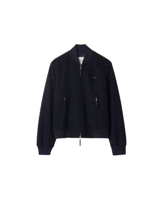 Burberry Blue Cashmere Bomber Jacket for men