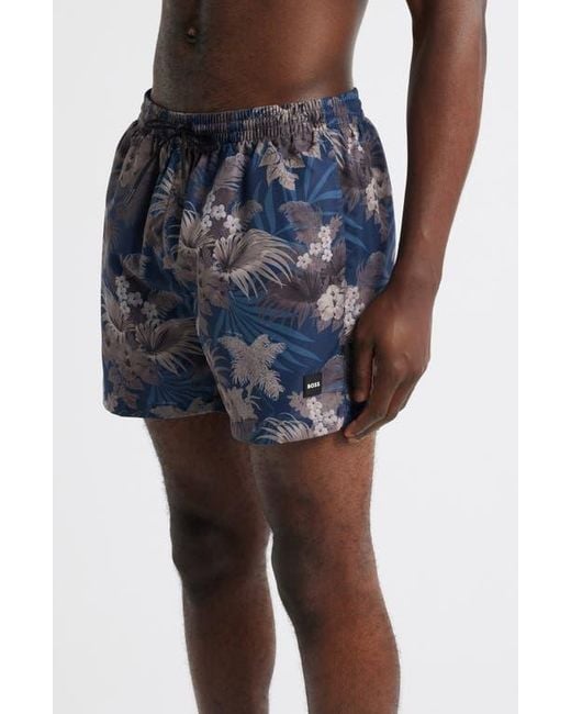 Boss Blue Piranha Swim Trunks for men