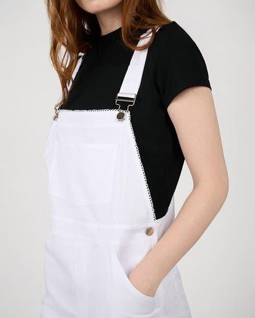 WeWoreWhat White Basic Straight Leg Overall