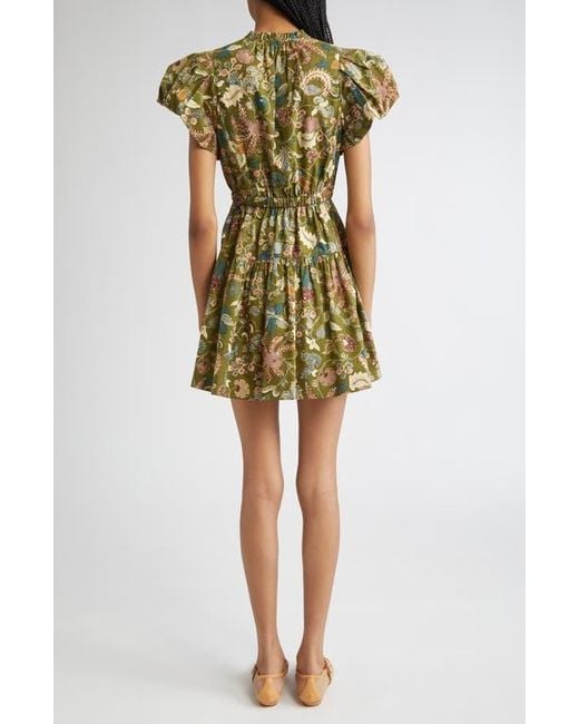 Ulla Johnson Green Izel Floral Print Minidress