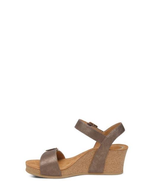 Aetrex Metallic Lexa Wedge Sandal