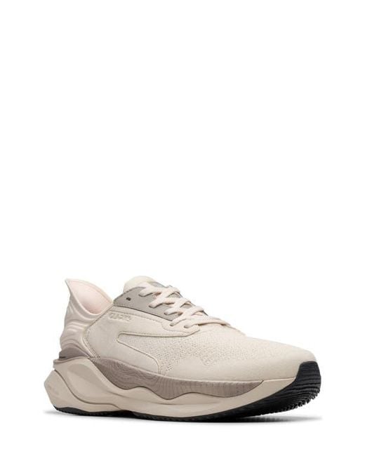 Clarks White Pace Lace-Up Sneaker for men