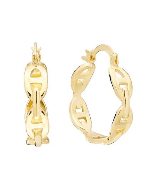 ATHRA LUXE Metallic Mariner Link Hoop Earrings