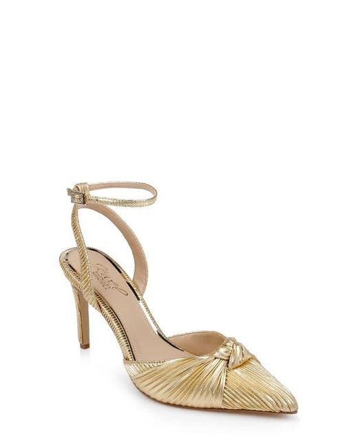 Badgley Mischka Metallic Enid Ankle Strap Pointed Toe Pump