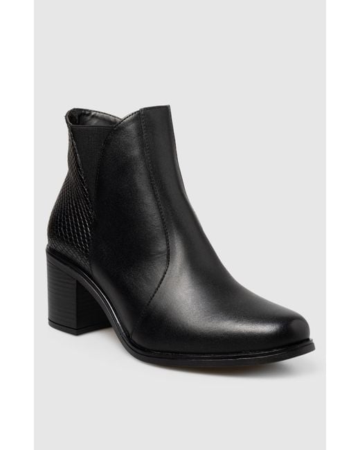 Manuela Black Alei Block Heel Side Up Bootie