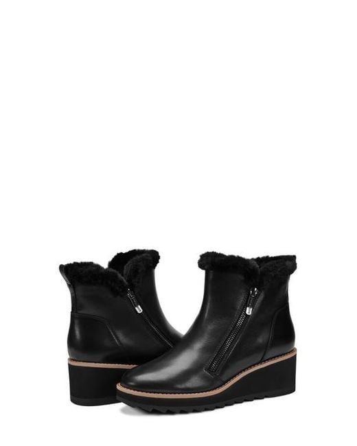 Easy Spirit Black Jane Faux Fur Lined Wedge Bootie