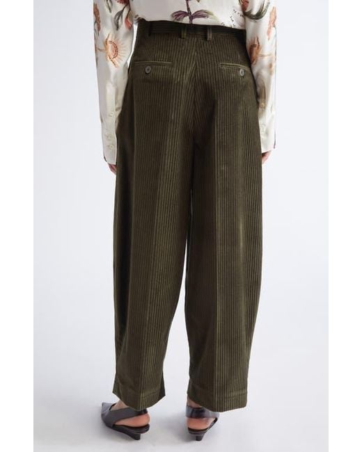Altuzarra Brown Dash Pleated Barrel Leg Crop Pants