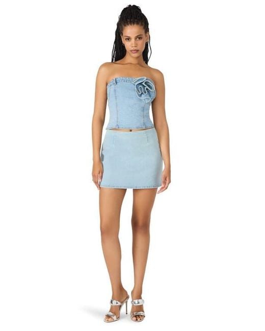 Steve Madden Blue Cindi Denim Miniskirt