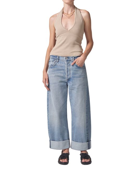 Citizens of Humanity Blue Ayla High Waist baggy Wide Leg Jeans
