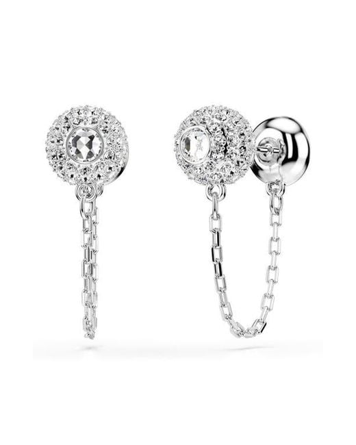 Swarovski White Una Linear Drop Earrings
