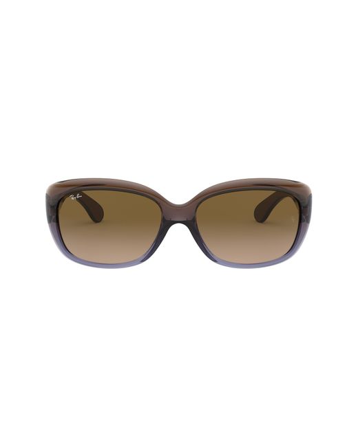 Ray-Ban Brown Jackie 58Mm Rectangular Sunglasses