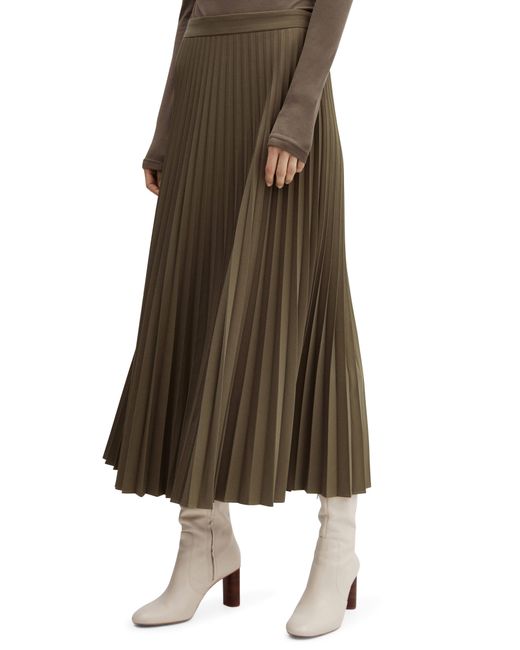 Mango Camila Pleated Skirt in Brown | Lyst
