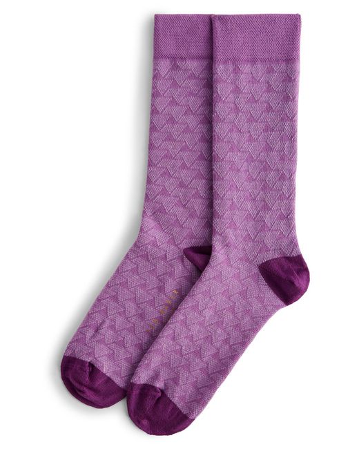 Ted Baker Purple Sokksev Geo Pattern Dress Socks for men