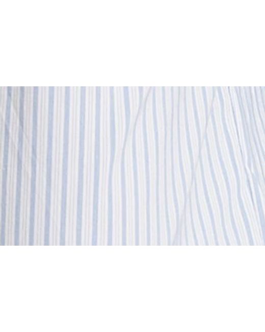 Wayf Blue River Stripe Cotton Blend Drawstring Pants