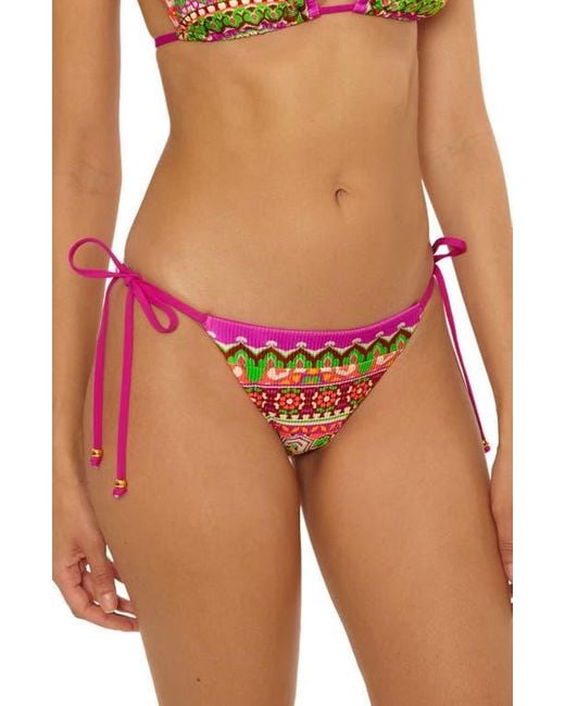 BCA by Rebecca Virtue Multicolor Moroccan Side Tie Bikini Bottoms