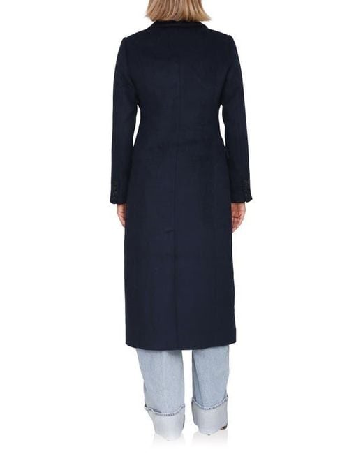 Avec Les Filles Blue Relaxed Double Breasted Coat