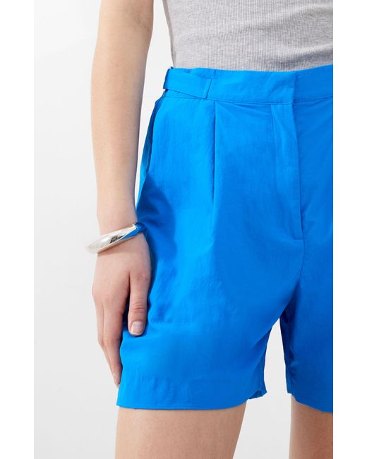 French Connection Blue Alora Pleated Shorts
