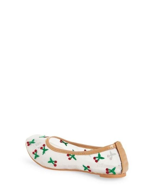 Fuchsia White Mesh Cherry Flat