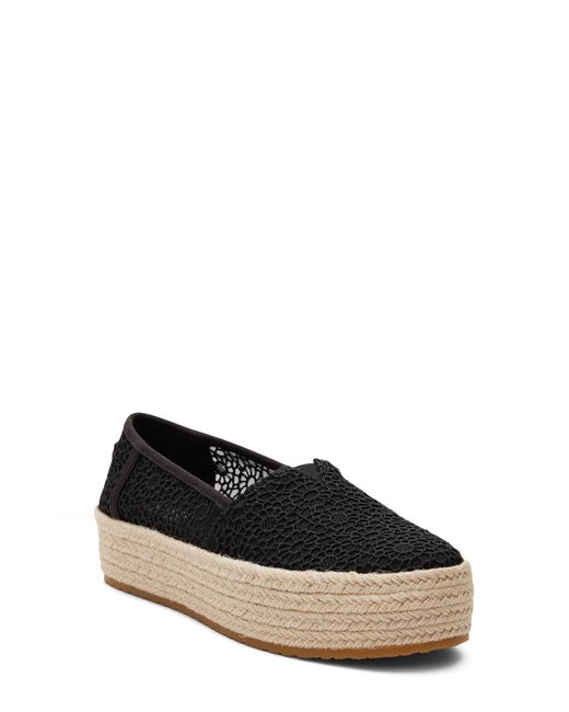 TOMS Black Valencia Platform Espadrille